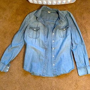Denim button down